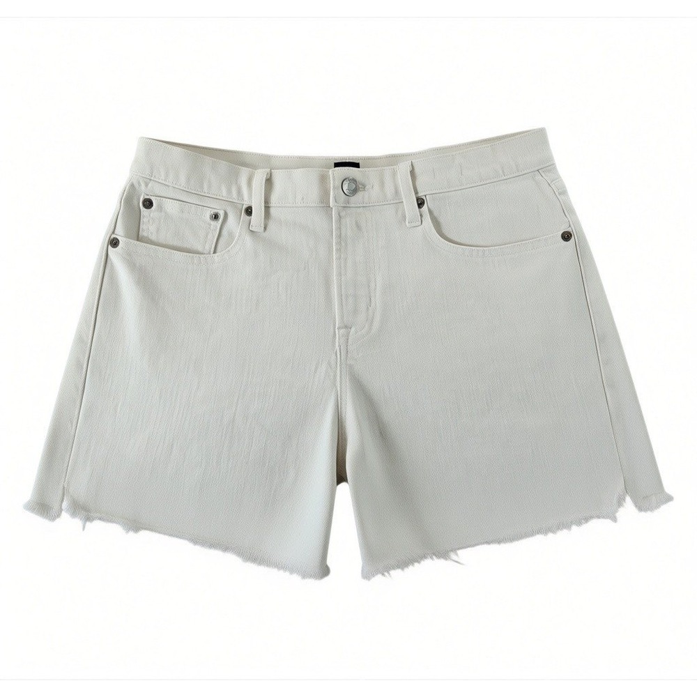 Gap Denim Womens 28 White High Rise Cutoff Jean Shorts Stretch Frayed Hem
